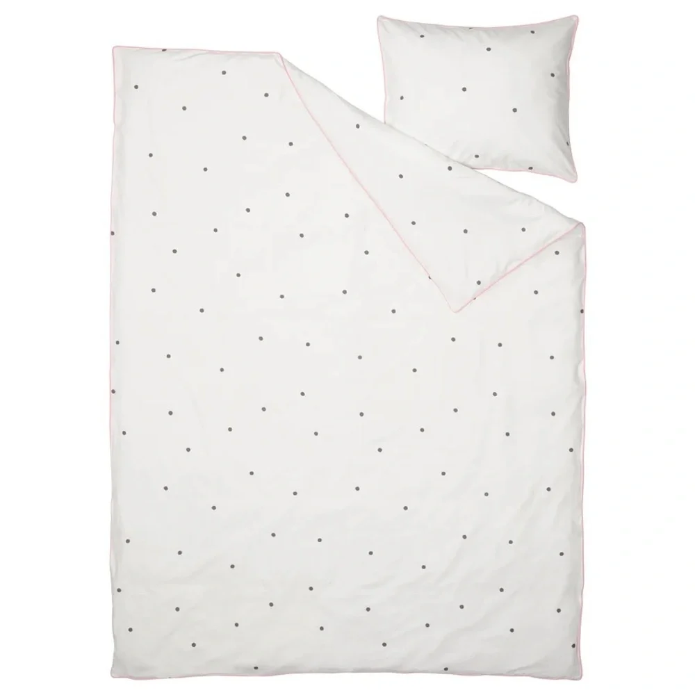 Polka Dot Duvet Set - White with Black Dots